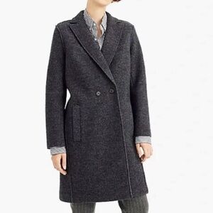 J Crew Daphne Italian Boiled Wool Gray Topcoat - size 8
